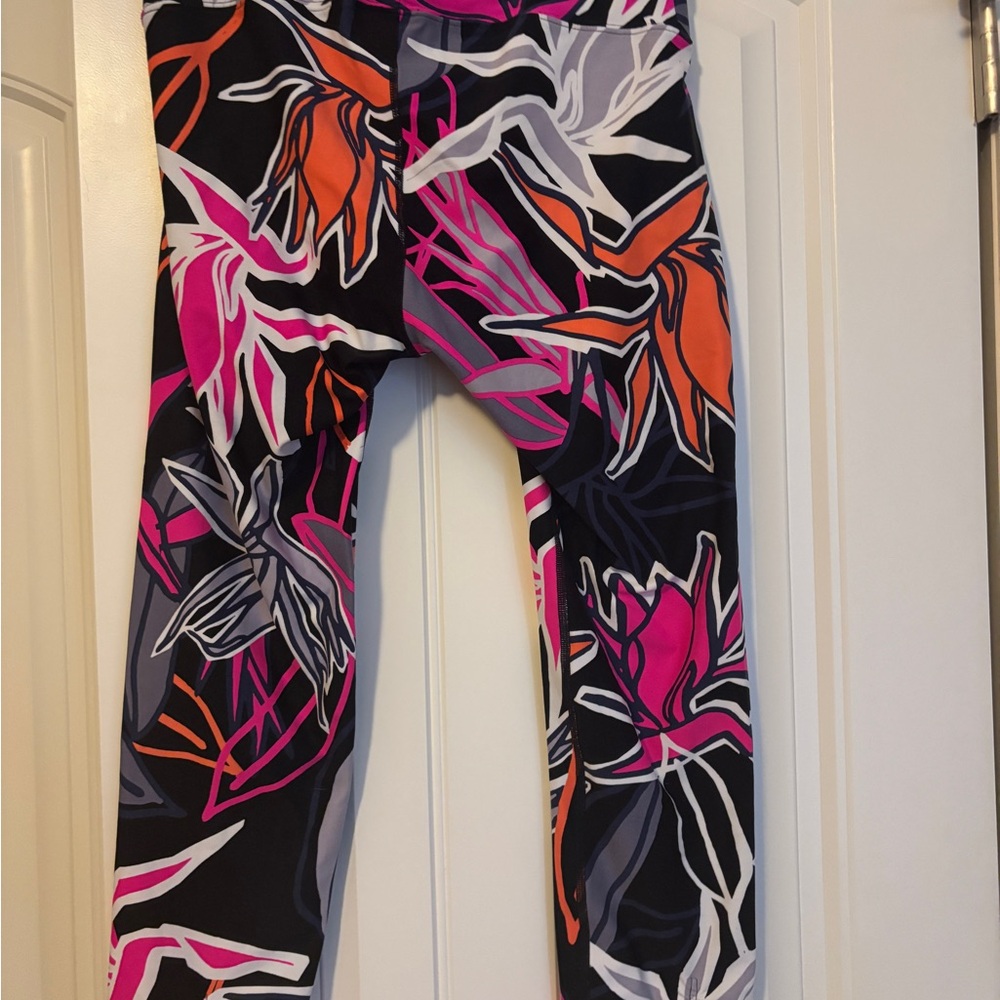 Calvin Klein Women's Floral Leggings - Black, Pink, Orange, Gray